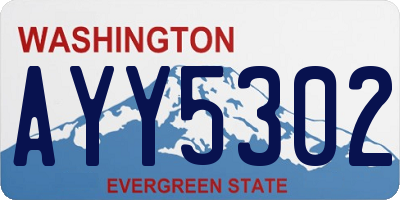 WA license plate AYY5302