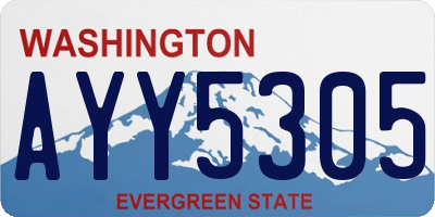 WA license plate AYY5305