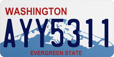 WA license plate AYY5311