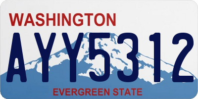 WA license plate AYY5312