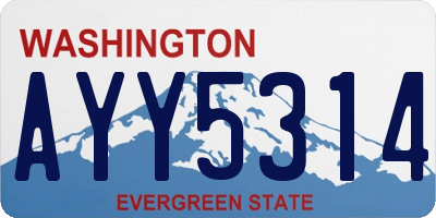 WA license plate AYY5314