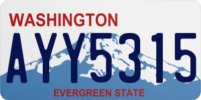 WA license plate AYY5315