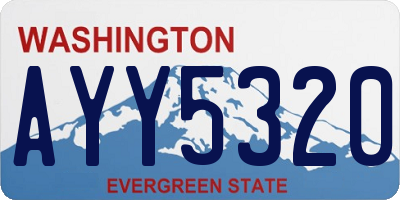 WA license plate AYY5320