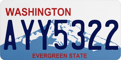 WA license plate AYY5322