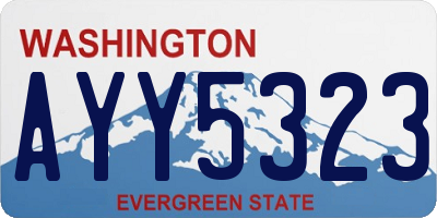 WA license plate AYY5323