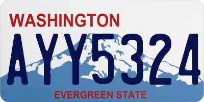 WA license plate AYY5324