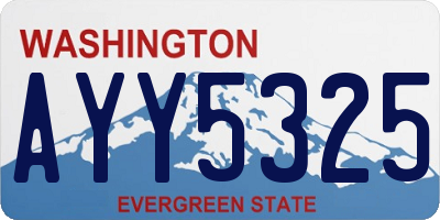 WA license plate AYY5325