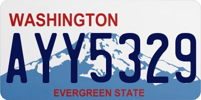 WA license plate AYY5329