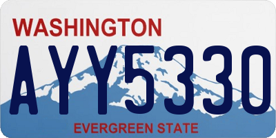 WA license plate AYY5330