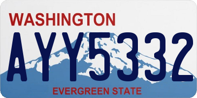 WA license plate AYY5332