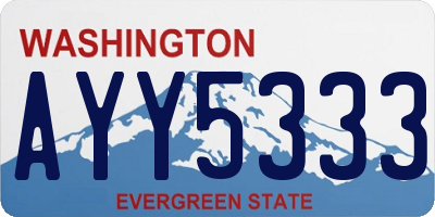 WA license plate AYY5333