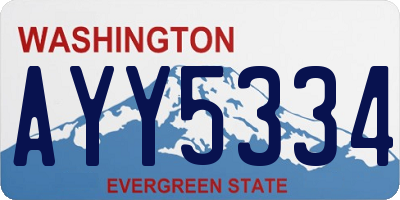 WA license plate AYY5334