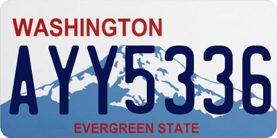 WA license plate AYY5336