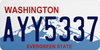 WA license plate AYY5337