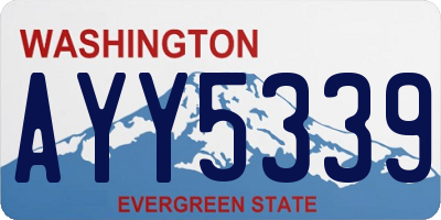 WA license plate AYY5339