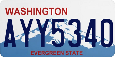 WA license plate AYY5340