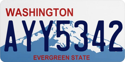 WA license plate AYY5342