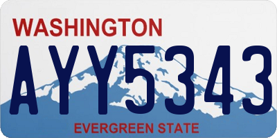 WA license plate AYY5343