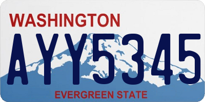 WA license plate AYY5345