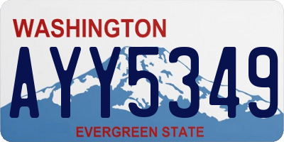 WA license plate AYY5349