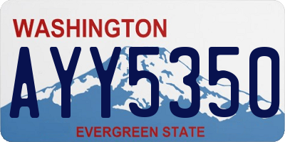 WA license plate AYY5350