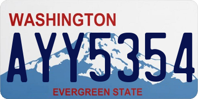 WA license plate AYY5354