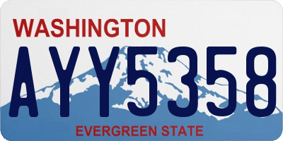 WA license plate AYY5358