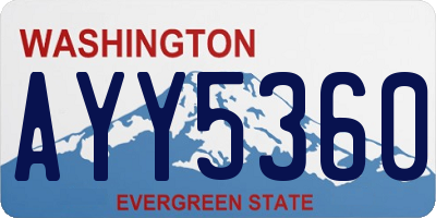 WA license plate AYY5360