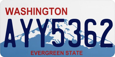 WA license plate AYY5362