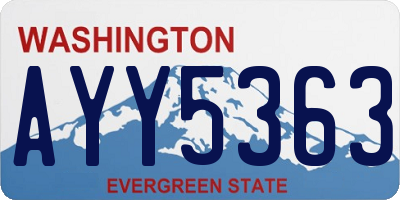 WA license plate AYY5363