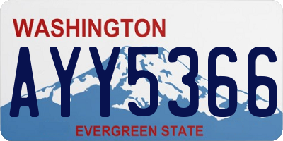 WA license plate AYY5366