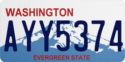 WA license plate AYY5374