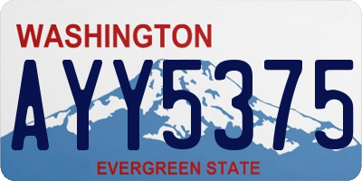 WA license plate AYY5375