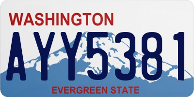 WA license plate AYY5381