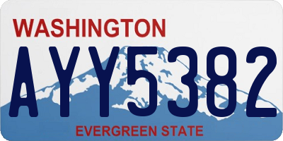 WA license plate AYY5382