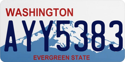 WA license plate AYY5383