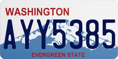 WA license plate AYY5385