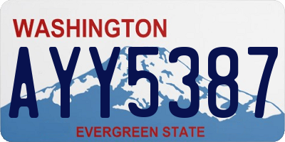 WA license plate AYY5387