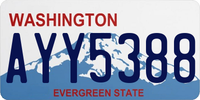 WA license plate AYY5388