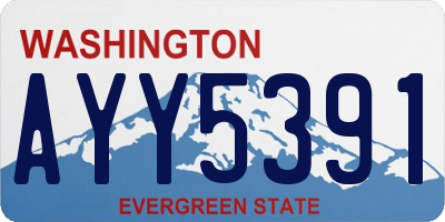 WA license plate AYY5391