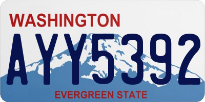 WA license plate AYY5392