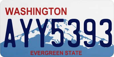 WA license plate AYY5393