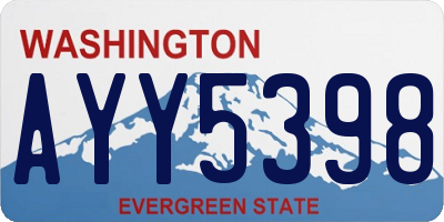 WA license plate AYY5398