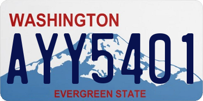 WA license plate AYY5401