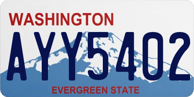 WA license plate AYY5402