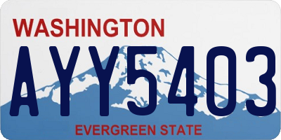 WA license plate AYY5403