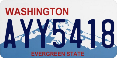 WA license plate AYY5418