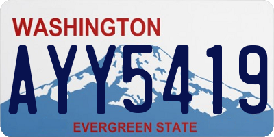 WA license plate AYY5419