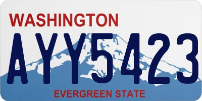 WA license plate AYY5423