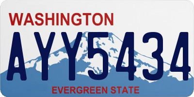 WA license plate AYY5434